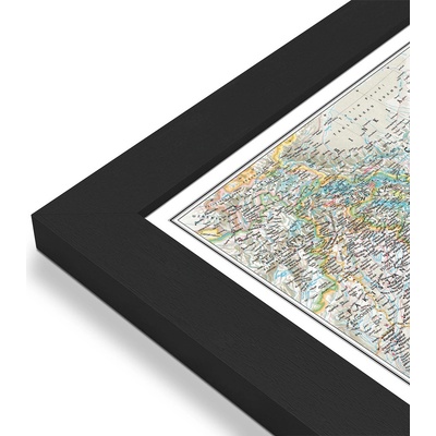 National Geographic Indie - nástěnná mapa Classic 60 x 76 cm Varianta: mapa v dřevěném rámu, Provedení: Pegi černý