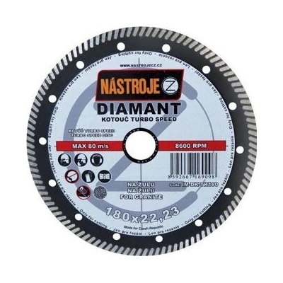 Nástroje cz Kotouč diamantový 180 x 2,0 x 22,2 mm IM-DK-TK180