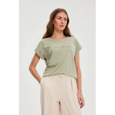 Moodo Оливена блуза с надпис Moodo Moodo | Zelen | ЖЕНИ | 38