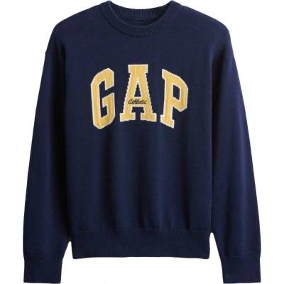 GAP V-JPN Athletic Logo Intarsia Crew tmavo modrá