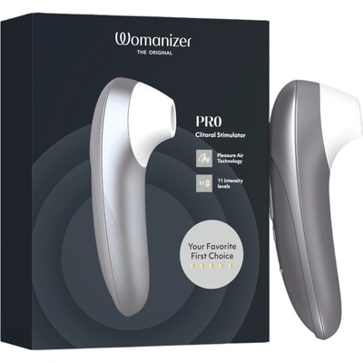 Womanizer Pro - клиторен стимулатор с въздушни вълни (сив)