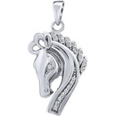 SILVEGO Strieborný koník CABALLO s micro zirconia JJJP0099