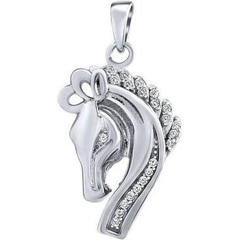 SILVEGO Strieborný koník CABALLO s micro zirconia JJJP0099