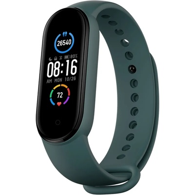 Techsuit remienok (W013) - Xiaomi Mi Band 5 / 5 NFC / 6 / 6 NFC / Amazfit Band 5 - Tmavozelená KF238573