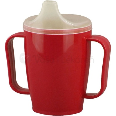 MODOM Hrnček s náustkom s dvoma viečkami 250 ml červený