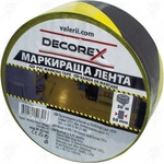 DECOREX ЛЕНТА МАРКИРАЩА САМОЗАЛ. decorex ЗА ПОД И СТЕНИ 50ммх50м ЧЕРНО ЖЪЛТА (43744)