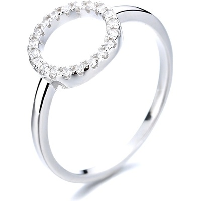 DELIS Пръстен от сребро 925, jw1365, кръгъл дизайн с камъни, с родиево покритие (jw1365)