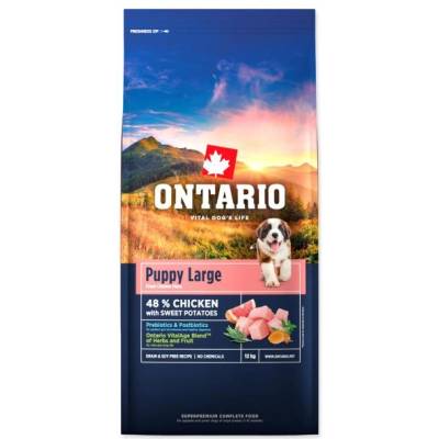 ONTARIO Храна Ontario Puppy & Junior Large Chicken & Sweet Potatoes 12kg (214-13126)