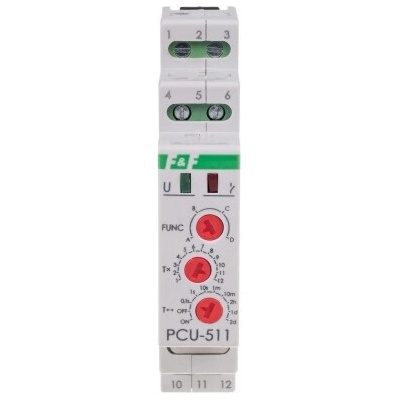 Časové relé 230 V / 24 V AC/DC multifunkční PCU-511 DUO F&F