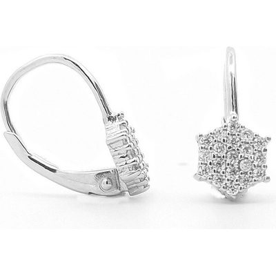 Šperk Holíč strieborné kamienkové náušnice šesťhran TM64