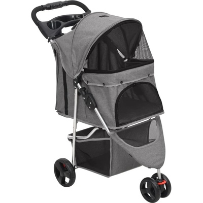 vidaXL Skládací kočárek pro psa oxfordská tkanina 80 x 46 x 98 cm