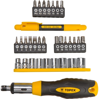 Topex Skrutkovacie nástavce s upínadlom 39D522