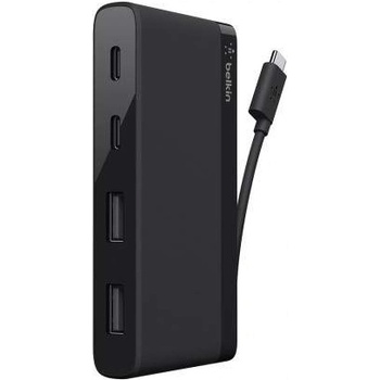 Belkin USB-C 4-Port Mini Hub - USB-C хъб за свързване от USB-C към два USB-A и два USB-C порта (тъмносив)