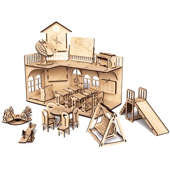 Woodpy Комплект - Училище за кукли