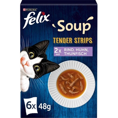 Felix Soup Tender Strips rozmanitost chutí 48 x 48 g