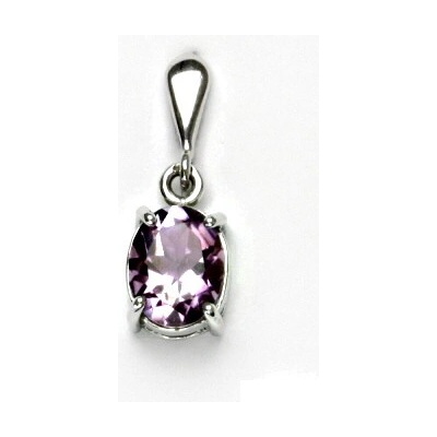 Čištín Stříbrný přívěsek Přírodní světlý ametyst P 1244