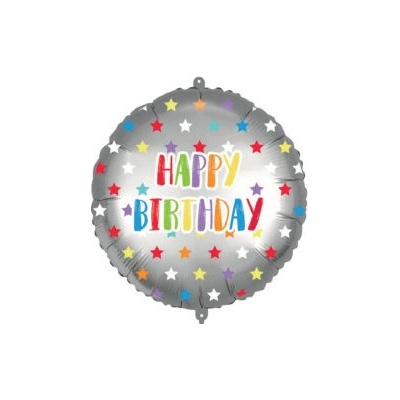 Procos Fóliový balónek s těžítkemHappy Birthday-Hvězdičky 46 cm