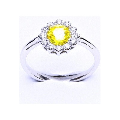 Čištín zlatý žlutý zirkon čiré zirkony T 1495