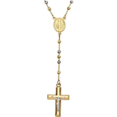 Zlaton Řetízek z kombinovaného zlata s Madonou a křížem 000322301243