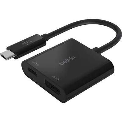Belkin USB-C to HDMI And Charge - USB-C адаптер за зареждане и свързване от USB-C към HDMI (черен)