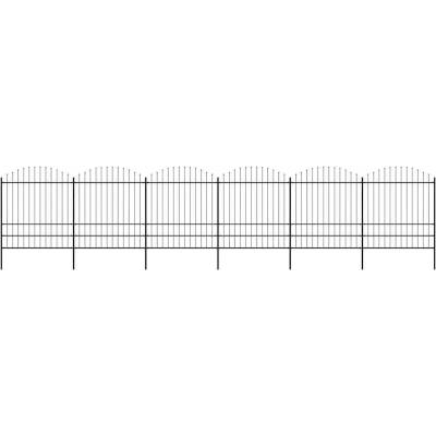 OMAXI Zahradní plot s kopím nahoře ocelový 1005 x 200 cm černý 714820