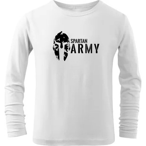DRAGOWA детска тениска с дълъг ръкав, Spartan Army, бяла (7178)