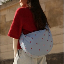 STUDIO NOOS Puffy Cross Body Bag Light Blue Hearts