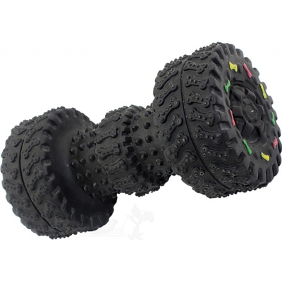 Bubu Pets pískací činka s pneumatikami 15 cm