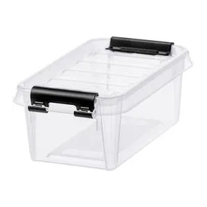 SMARTSTORE Пластмасова кутия за съхранение, 0, 3 литра, с черни дръжки, SMARTSTORE "Classic 0.5", прозрачна 3452070 (3452070)
