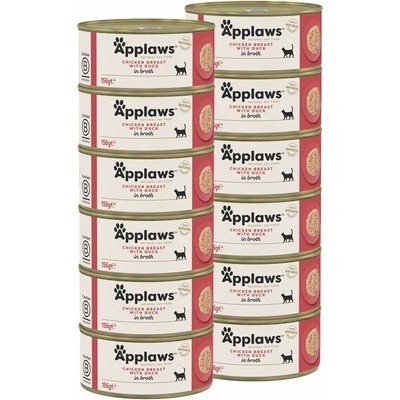Applaws cat s kuracími prsiami a kačkou vo vývare 12 x 156 g