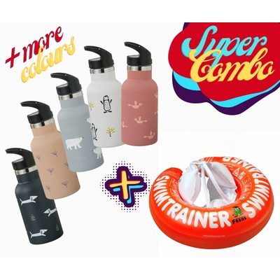 Супер Оферта - Червен обучителен пояс SWIMTRAINER Classic (0-4 години) + Fresk: Термос от неръждаема стомана с вградена сламка 350мл (04001+FR-FD300-78)