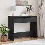vidaXL Конзолна маса, черно и дъб, 89x41x76, 5 см, инженерно дърво (862081)