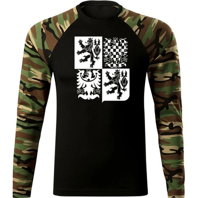 Dragowa Fit-T tričko s dlouhým rukávem český velký znak woodland