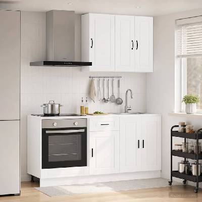 vidaXL Кухненски единица PORTO 5 pcs Бяло Инженерна дървесина (3438275)