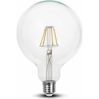 V-TAC LED žiarovka E27 G125 4W teplá biela filament frost stmievateľná