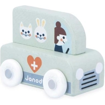 Janod Cross roads Дървена кола за бутане Ветеринар