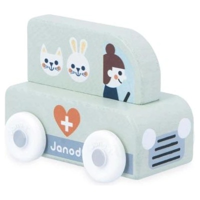 Janod Cross roads Дървена кола за бутане Ветеринар