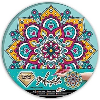 Grafix Diamantový obrázek Mandala tyrkysová 30 cm na plátně