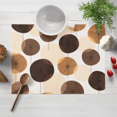 Biante Bavlnené prestieranie Sandra SA-488 Hnedo-béžové designové púpavy 30x40 cm