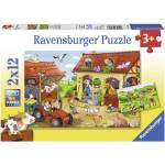 Ravensburger - Puzzle 2x12 Work on the farm - 40 - 99 piese