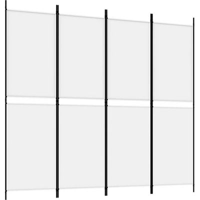 vidaXL 4dílné paravány Bílá 200 x 180 cm Látka