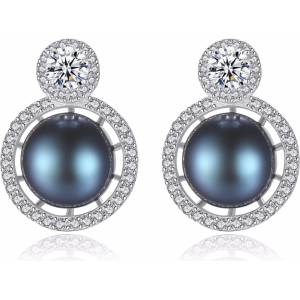 Silenti Jewelry Сребърни обеци "Великолепие" - Бял