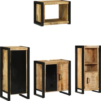 vidaXL Комплект мебели за баня с чекмедже 4 pcs Солидно мангово дърво (3305664)