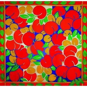 HDupont Silk Scarf Oat Orchard 90 x 90 cm (S4614)