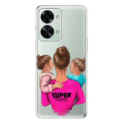 Odolné silikónové puzdro iSaprio - Super Mama - Two Girls - OnePlus Nord 2T 5G