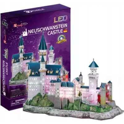 CubicFun 3D puzzle svítící Zámok Neuschwanstein 128 ks