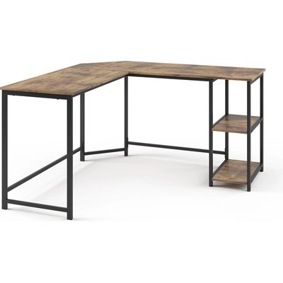 Vicco Fyrk rohový stôl, 138 x 138 cm, dub rustikálny/čierna