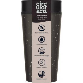 Circular & Co recyklovaný kelímek na kávu Černá Černá 340 ml