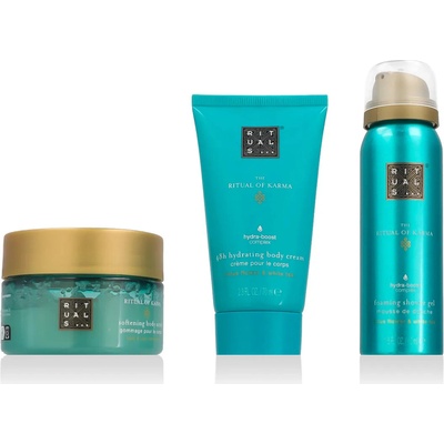 Rituals The Ritual of Karma sprchový gel 50 ml + tělový krém 70 ml + tělový peeling 125 g dárková sada