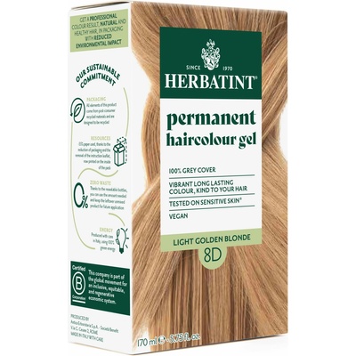 Herbatint Permanentní barva na vlasy 8D Světle zlatavá blond 150 ml